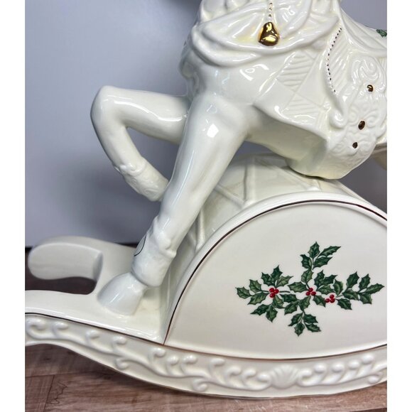 Holiday Rocking Horse Figurine, Plays Music, Large - Picture 4 of 9
